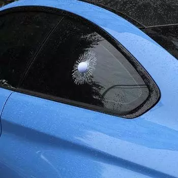 Funny 3D Golf Ball Hit Window Crack Car Windshield Decals Sticker Decoration Car Accessories белый