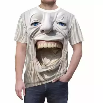 Смешная альтернатива с принтом большого рта, забавная футболка для мужчин, хип-хоп-тренд, уличная летняя мода в стиле Харадзюку, короткий рукав, воротник O S