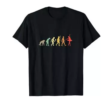 Funny Ballet Dance Evolution Present Vintage Ballerina T-Shirt чёрный