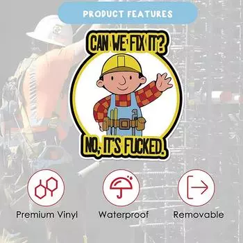 Funny CAN WE FIX IT Letters Car Stickers Auto Window Decals Waterproof Sun Protection Funny Sticker For Car Skateboard Laptop