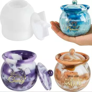 Funny Candy Jar Silicone Molds Handmade Jewelry Box Mold Durable Storage Box Mold Home Living Room белый