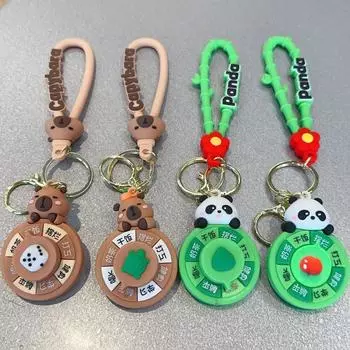 Funny Capybara Key Chain Spinning Fun Water Porpoise Dolphin Keychain Capybara Keyring Children Style3