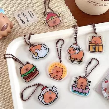 Funny Capybara Keychain Creative Car Keys Chain Birthday Gift Pendant Key Chain Backpack Style 4