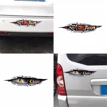 Забавный автомобильный Стайлинг 3D Tiger Eagle Eyes, выглядывающий вуайеристский стикер, водонепроницаемая наклейка
