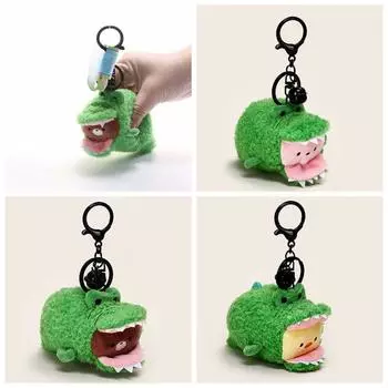 Funny Cartoon Bear Doll Soft Plush Animal Key Ring Creative Friends Bag Charm Party коричневый