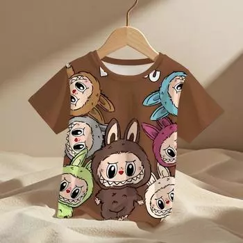 Funny Cartoon Cool Cute 3D Kids Boys Clothes Short Sleeve Casual Streetwear Girl Fashion 110