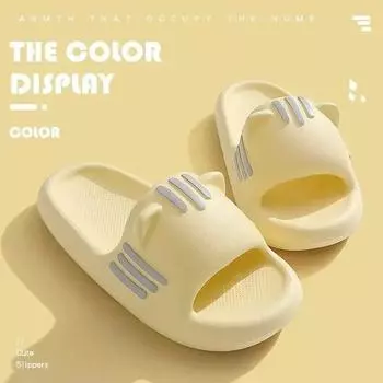 Funny Cat Slippers Women Summer New Fashion Soft Sole Anti-slip Thick Sole Slippers shoes for Women Zapatos De Mujer 36-37