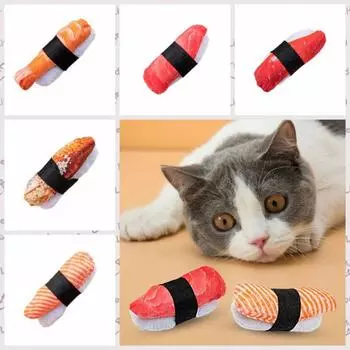 Funny Cat Toys Catnip Toys Reusable Relieving Boredom Cute Sushi Shape Cats Dogs Teeth Grinding Toys Pet Supplies
