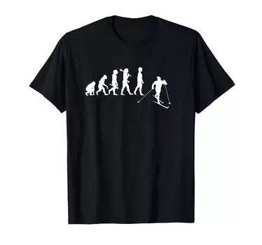 Funny Cross Country Skiing The Evolution of Nordic Skiers - T-Shirt