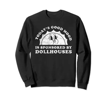 Funny cute retro vintage dollhouse sweatshirt чёрный