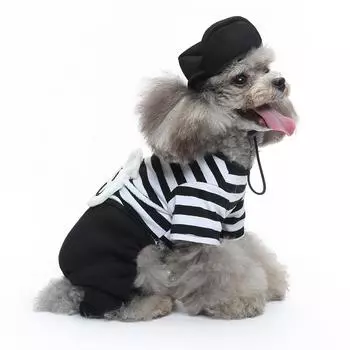 Funny Dog Cat Clothes Puppy Sweatshirt Stand Up Suit Dog Cosplay Clothes for Halloween Christmas Party Costume Jumpsuit S чёрный