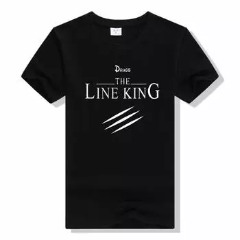 Funny Drugs The Line King Design Подарочная футболка Причудливые футболки на день рождения Топы с короткими рукавами Футболка Хлопковая футболка унисекс Унисекс L