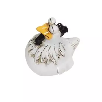 Funny Face Chicken Fence Ornament Quirky Resin Craft For Yard Decor Chicken Figurine Statue