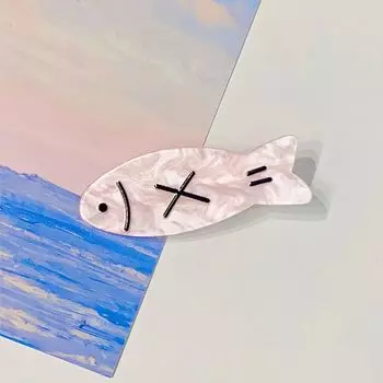 Funny Fish Bone Bangs Clip Pink Acetic Acid Hair Clips Barrettes Y2K Hair Pins Gifts