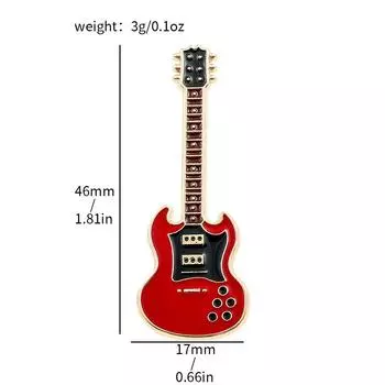 Funny Guitar Brooch Rock Band Guitar Enamel Pins Brooch Lapel Guitar Lapel Badge Collar