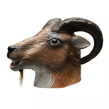 Funny Head Goat Latex Mask Animal Headgear For Halloween Costumes Parties And