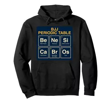 Funny Jiu Jitsu Periodic Table Hoodie BJJ, чёрный