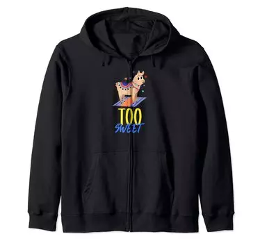 Funny Llama Alpaca Llama Alpaca Motif Too Sweet Sweet Zip Parka