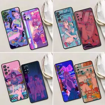 Забавный милый карикатурный черный чехол для телефона Samsung Galaxy A51 A12 A52 A21s A71 A32 A31 A02s A72 A11 A41 A22 A03s Samsung A11