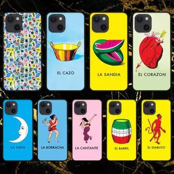 Funny Mexican Bingo Lottery Phone Case For iPhone 11 12 Mini 13 14 15 Pro XS Max X Plus SE XR Shell iPhone14