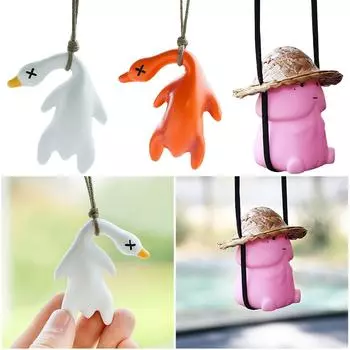 Funny Roast Duck Car Pendant Interior Decoraction Rear View Mirror Hanging Accessories for Car Rear View Mirror Accessories белый