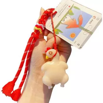 Funny Roast Duck Pendant PVC Barbecue Skewers Keychain Couple Set Style 10