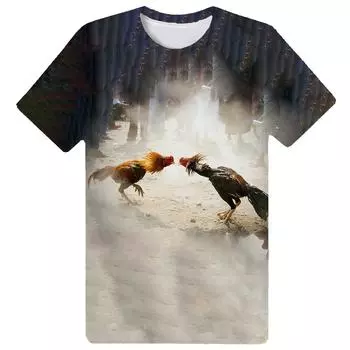 Забавные футболки с 3D принтом петуха, летние мужские и женские модные повседневные футболки с короткими рукавами, уличная футболка в стиле Харадзюку, топы одежды 3XL