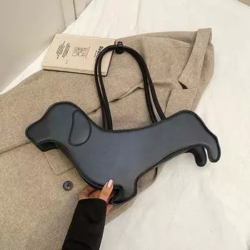 Funny Sausage Dog Handbag Women Bags Solid Color Pu Leather Shoulder Bag Totes Lady Cute Creative Japanese Style Kawaii Bag