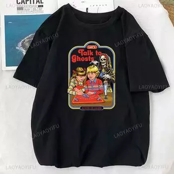 Смешно Продай свою душу! Футболка Ретро 90-х Классическая хлопковая рубашка Сатана Демон Забавный топ с принтом Сверхъестественное Унисекс Аниме Футболка Футболка Y2k L