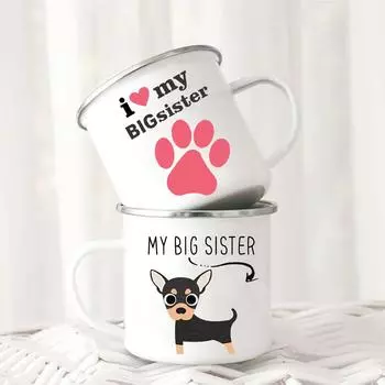 Funny Sister Breakfast Cup I Love My Big Sister Coffee Mug Sister In Law Breakfast Tableware Mugs Birthday Gift for Sister