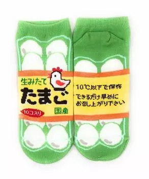 Funny Socks Socks Funny Pattern Sneakers Length [Freshly Egged] 22-25cm 9173 (Green) зелёный