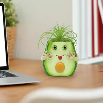 Funny Succulents Pot Handmade Cactus Planter Creative Plant Container Home Office зелёный