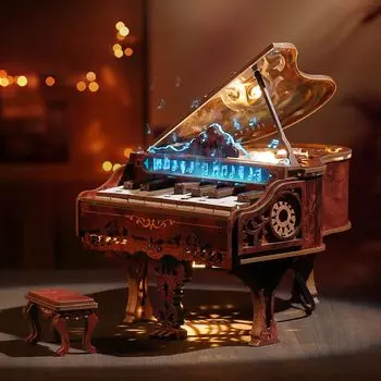 FUNPOLA 3D головоломка подвижное пианино деревянная головоломка 3D головоломка игровая модель игрушка подвижная модель украшение для дома музыкальный инструмент своими руками для детей и взрослых