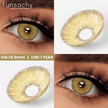 FUNSACHY 1 пара 2024 Новые контактные линзы Colorcon Цветные большие коричневые контактные линзы для глаз с голубыми зрачками Корейские линзы Y2k Ежегодно