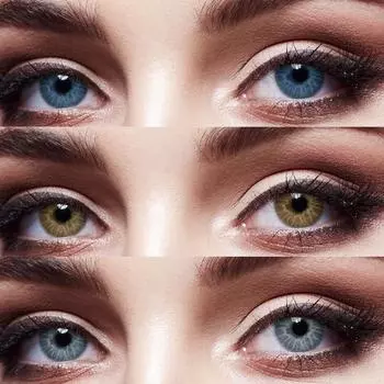 FUNSACHY 1 пара цветных контактных линз для глаз, натуральные линзы для ежегодного использования, синие разноцветные контактные линзы