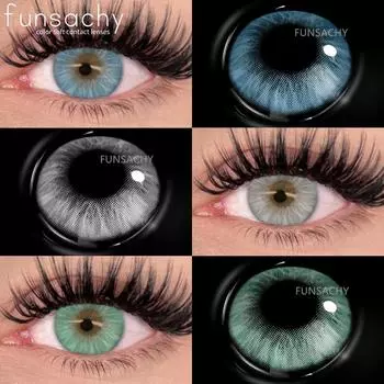 FUNSACHY 1 пара цветных контактных линз для глаз коричневые серые модные линзы синие цветные линзы для глаз Y2K Colorcon красивые линзы ежегодно ARTHUR-GRAY