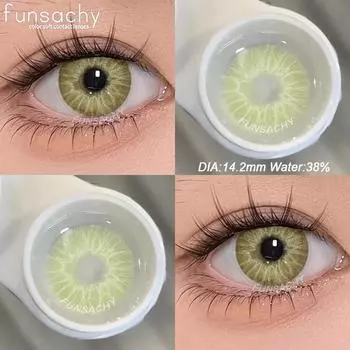 FUNSACHY 1 пара цветных линз для глаз Medusa Green контактные линзы Красивые зрачки Голубые линзы Eye Y2K Natural Soft Линзы Ежегодно
