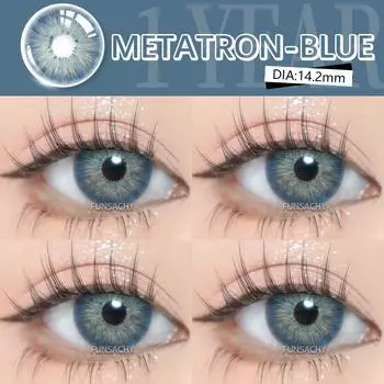 FUNSACHY 1 пара цветных линз Красивые зрачки Натуральные контактные линзы для глаз Модные косметические синие линзы Зеленые линзы Ежегодно