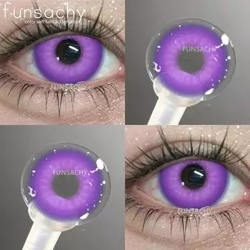 FUNSACHY 1 пара фиолетовых контактных линз для глаз, цветные розовые контактные линзы для косплея, синие линзы для косплея на Хэллоуин