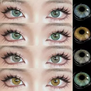 FUNSACHY 1 пара контактных линз LUCIFER для глаз корейские натуральные зеленые линзы контактные разноцветные линзы для глаз красота зрачки ежегодно