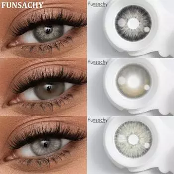 FUNSACHY 1 пара контактных линз натурального цвета для глаз, косметические цветные линзы, коричневые контактные линзы, ежегодные косметические цветные линзы для глаз