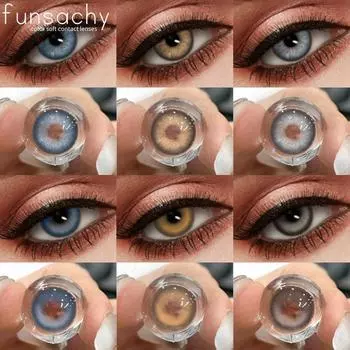 FUNSACHY 1 пара модных контактных линз Colorcon для глаз 14,5 мм, контактные линзы большого размера, натуральный макияж для глаз, косметика для учеников, год