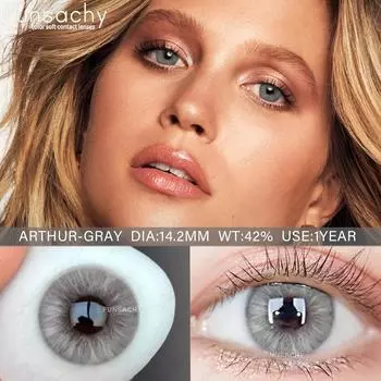FUNSACHY 1 пара натуральных цветных контактных линз для глаз, красивый зрачковый макияж для глаз, косметические линзы для голубых глаз, серые цветные линзы для глаз