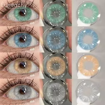 FUNSACHY 1 пара новых цветных контактных линз ARTHUR для глаз, зеленые линзы для глаз, серые контактные линзы, модные косметические линзы для зрачков, цветные глаза