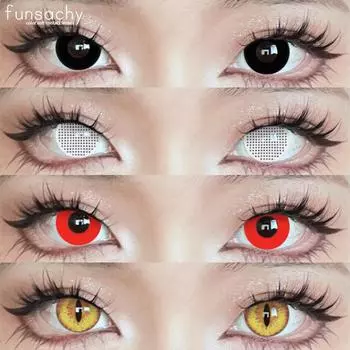 FUNSACHY 2 шт. аниме цветные косплей контактные линзы Хэллоуин цветные затемненные контактные линзы для глаз аксессуары линзы ежегодно