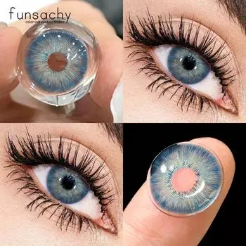 FUNSACHY 2 шт Colorcon 1 пара корейских линз цветные контактные линзы для глаз синие линзы большие зеленые линзы черные линзы на год