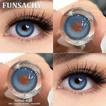Funsachy 2 шт. цветные контактные линзы для глаз 2 шт. сине-зеленые цветные линзы красивые зрачки для ежегодного макияжа косметические коричневые контактные линзы