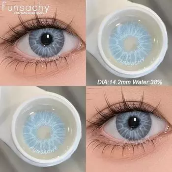 FUNSACHY 2 шт. цветные контактные линзы MEDUSA для глаз синие контактные линзы цветные линзы для глаз корейские Y2K натуральные мягкие линзы для ежегодного использования