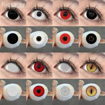 FUNSACHY 2 шт. линзы для Хэллоуина, контактные линзы для косплея, цветные контактные линзы для глаз, контактные линзы для косплея, аксессуары для аниме