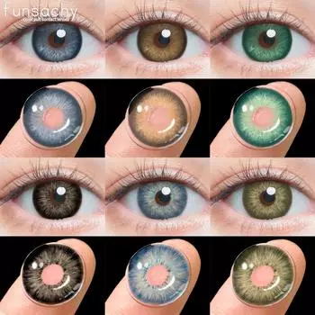 FUNSACHY 2 шт. Новые цветные контактные линзы для глаз в корейском стиле, модные линзы Y2k, голубые линзы для глаз, цветные серые линзы для глаз
